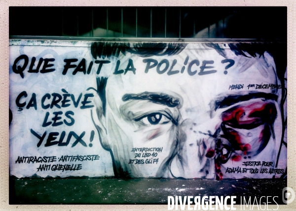 Fresque pro gilets jaunes rue d Aubervilliers à Paris