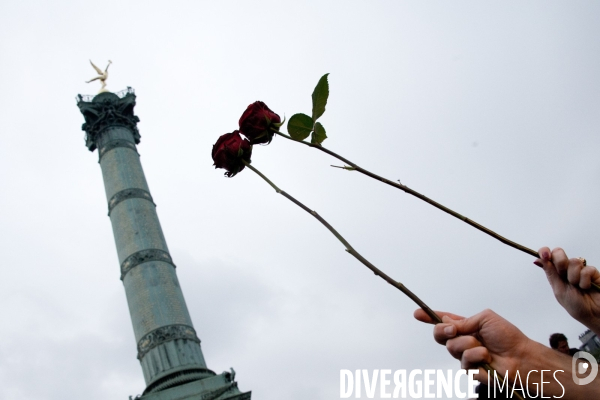 Hollande in, Sarkozy out, place de la bastille, Paris, 06/05/2012