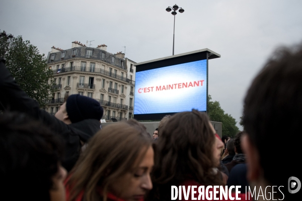 Hollande in, Sarkozy out, place de la bastille, Paris, 06/05/2012