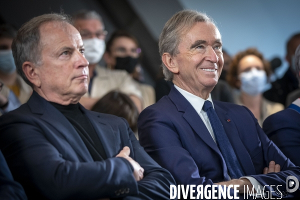 Inauguration de nouveaux ateliers Louis Vuitton par Bernard ARNAULT.