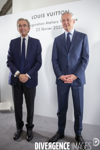 Inauguration de nouveaux ateliers Louis Vuitton par Bernard ARNAULT.