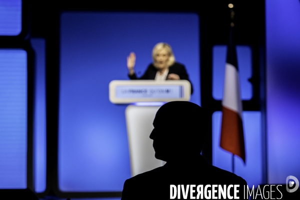 Marine Le Pen en metting à Vienne.