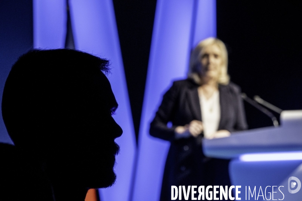 Marine Le Pen en metting à Vienne.