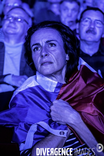 Marine Le Pen en metting à Vienne.