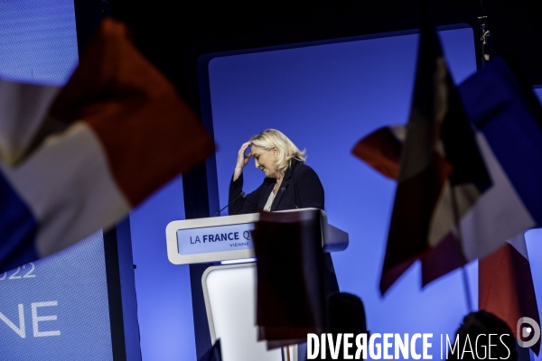 Marine Le Pen en metting à Vienne.