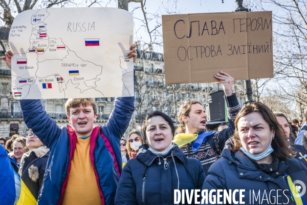 Rassemblement pour l Ukraine - Paris, 26.02.2022