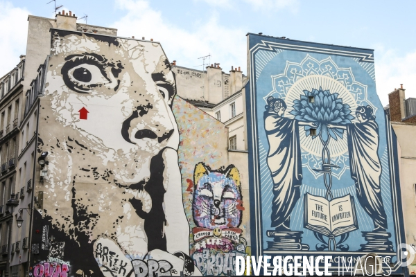 Street art dans le quartier de beaubourg