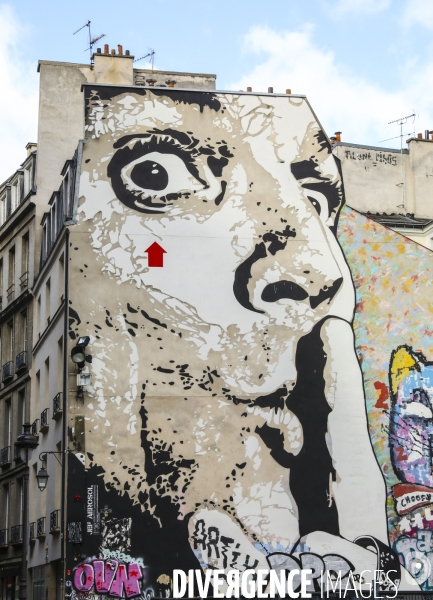 Street art dans le quartier de beaubourg