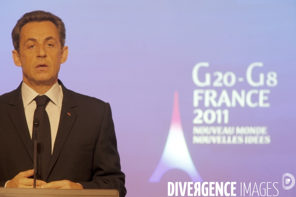 Conférence de presse de NICOLAS SARKOZY, présentation de la présidence française du G8 et du G 20