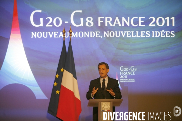 Conférence de presse de NICOLAS SARKOZY, présentation de la présidence française du G8 et du G 20