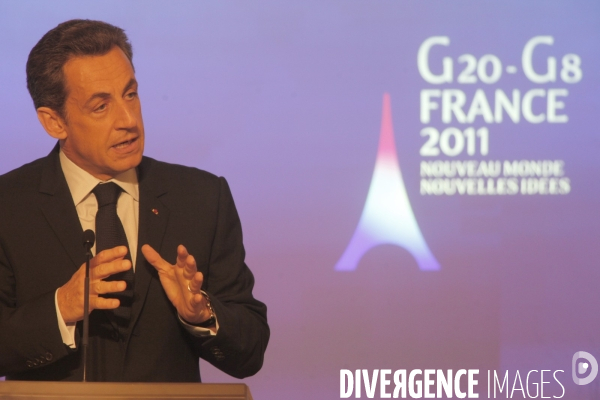 Conférence de presse de NICOLAS SARKOZY, présentation de la présidence française du G8 et du G 20