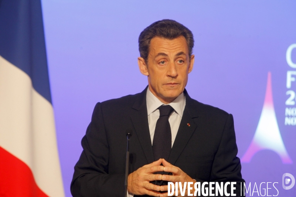 Conférence de presse de NICOLAS SARKOZY, présentation de la présidence française du G8 et du G 20