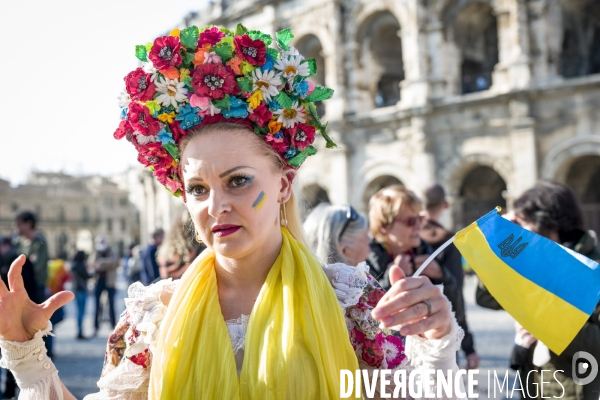 Rassemblement pour l Ukraine. Nimes, 05.03.2022