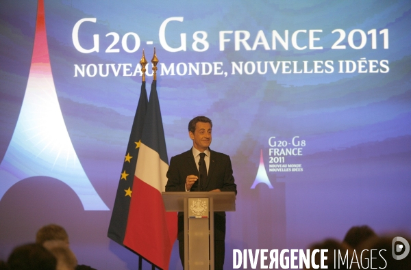 Conférence de presse de NICOLAS SARKOZY, présentation de la présidence française du G8 et du G 20
