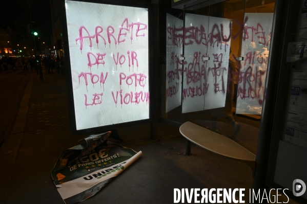 Marche de nuit féministe à Paris, pour les droits des femmes. la Journée internationale des droits des femmes, le 8 Mars 2022. International women sday in Paris.