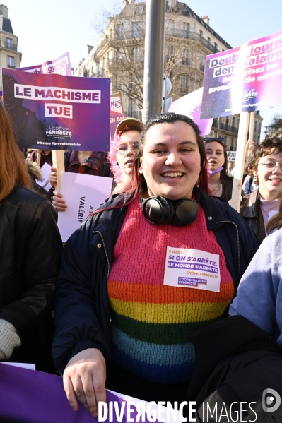 Manifestation pour La Journée internationale des droits des femmes, le 8 Mars 2022. International women sday in Paris.