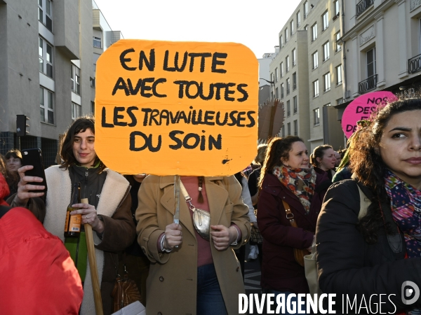 Manifestation pour La Journée internationale des droits des femmes, le 8 Mars 2022. International women sday in Paris.