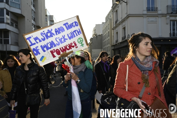 Manifestation pour La Journée internationale des droits des femmes, le 8 Mars 2022. International women sday in Paris.