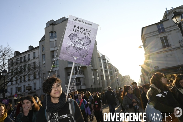 Manifestation pour La Journée internationale des droits des femmes, le 8 Mars 2022. International women sday in Paris.