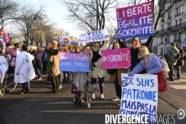 Manifestation pour La Journée internationale des droits des femmes, le 8 Mars 2022. International women sday in Paris.