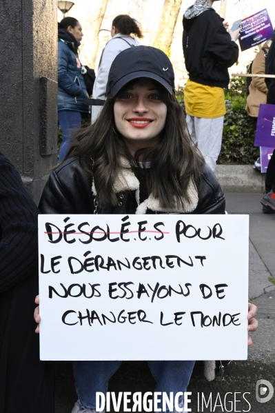 Manifestation pour La Journée internationale des droits des femmes, le 8 Mars 2022. International women sday in Paris.