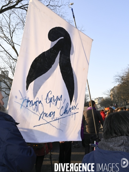 Manifestation pour La Journée internationale des droits des femmes, le 8 Mars 2022. International women sday in Paris.