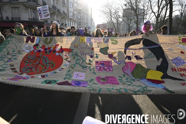 Manifestation pour La Journée internationale des droits des femmes, le 8 Mars 2022. International women sday in Paris.