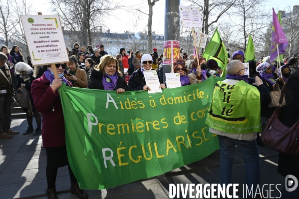 Manifestation pour La Journée internationale des droits des femmes, le 8 Mars 2022. International women sday in Paris.