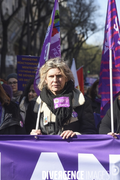 Manifestation pour La Journée internationale des droits des femmes, le 8 Mars 2022. International women sday in Paris.