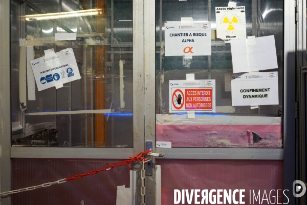 Centrale nucléaire souterraine CHOOZ-A en démantèlement, le 16 décembre 2021