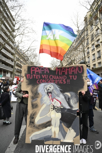 Marche pour le climat 2022 LOOK UP, le 12 mars à Paris. Walk for the climate.