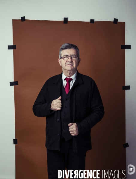 Portrait de jean-luc melenchon, candidat a la presidentielle.