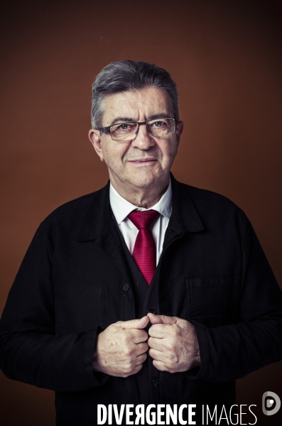 Portrait de jean-luc melenchon, candidat a la presidentielle.