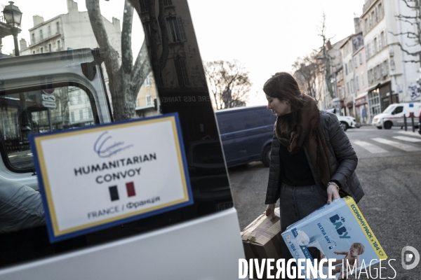 Convoi humanitaire à la frontière Ukrainienne.