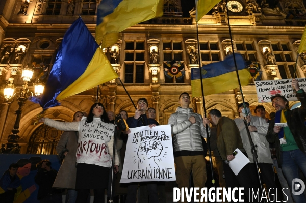 Guerre en UKRAINE. Rassemblement à Paris contre l invasion RUSSE en UKRAINE. Le 17.03.2022. Conflict in Ukraine. People protest against Russia s military invasion of Ukraine.