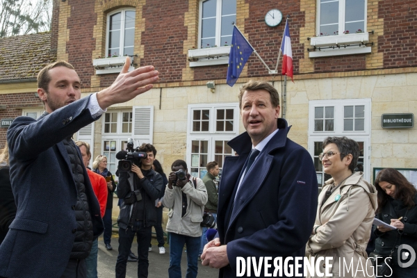 Déplacement de campagne de Yannick JADOT sur le thème de la ruralité.