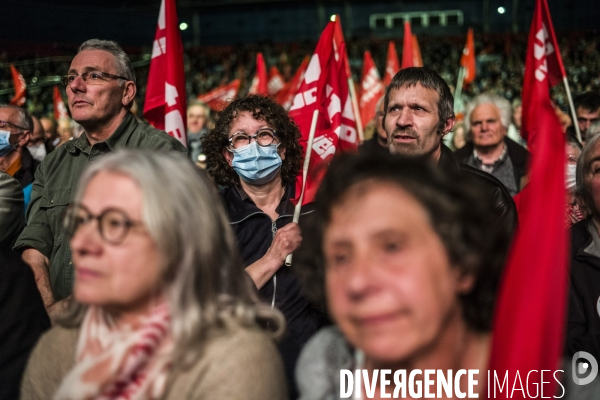 Meeting de la candidate nathalie arthaud, au zenith.