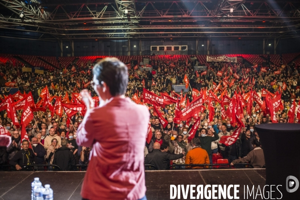 Meeting de la candidate nathalie arthaud, au zenith.