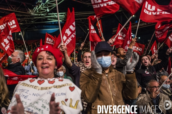 Meeting de la candidate nathalie arthaud, au zenith.