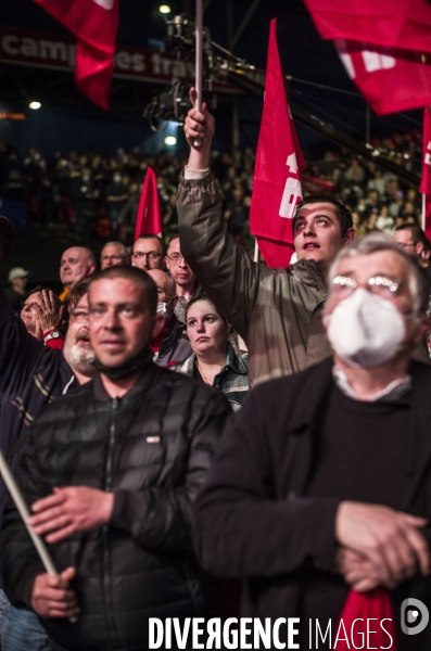 Meeting de la candidate nathalie arthaud, au zenith.