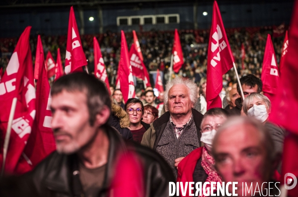 Meeting de la candidate nathalie arthaud, au zenith.