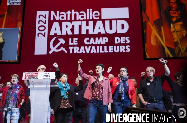 Meeting de la candidate nathalie arthaud, au zenith.