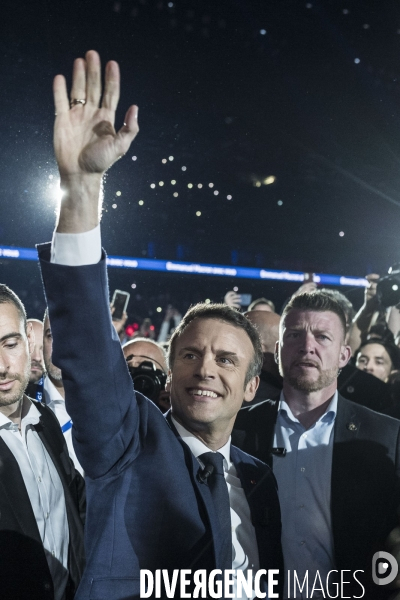 Meeting d Emmanuel Macron à La Défense Arena.