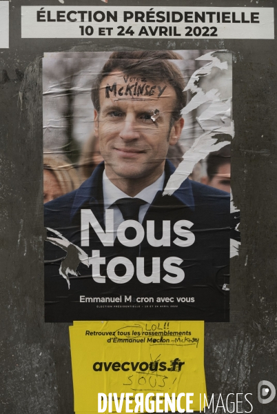 Affiches électorales pour les présidentielles de du 10 et 24 Avril 2022