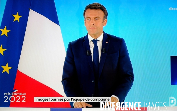 Soirée electorale à la TV.Premier tour des présidentielles 2022