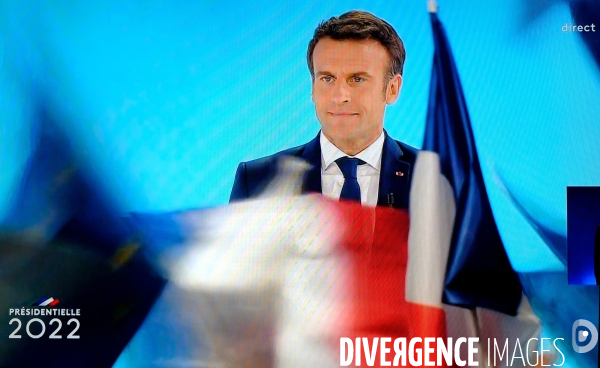 Soirée electorale à la TV.Premier tour des présidentielles 2022