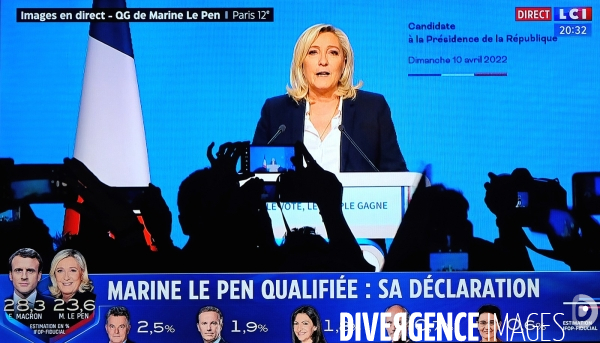 Soirée electorale à la TV.Premier tour des présidentielles 2022