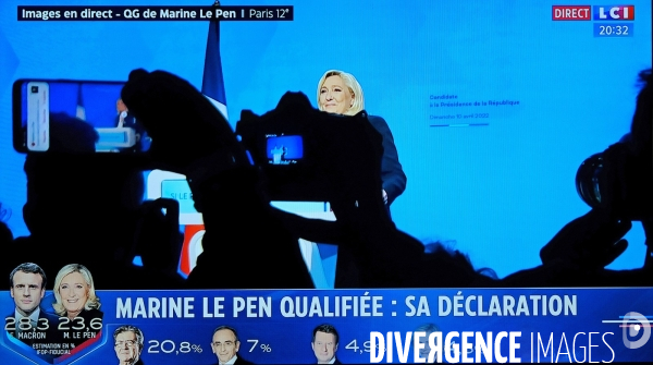 Soirée electorale à la TV.Premier tour des présidentielles 2022