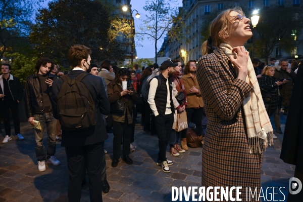 Soirée du 1er tour à l élection présidentielle 2022, avec les citoyens qui soutiennent Jean-Luc Mélenchon, candidat de la France Insoumise.