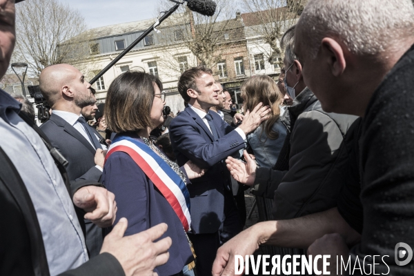 Déplacement d Emmanuel Macron dans les Hauts de France.